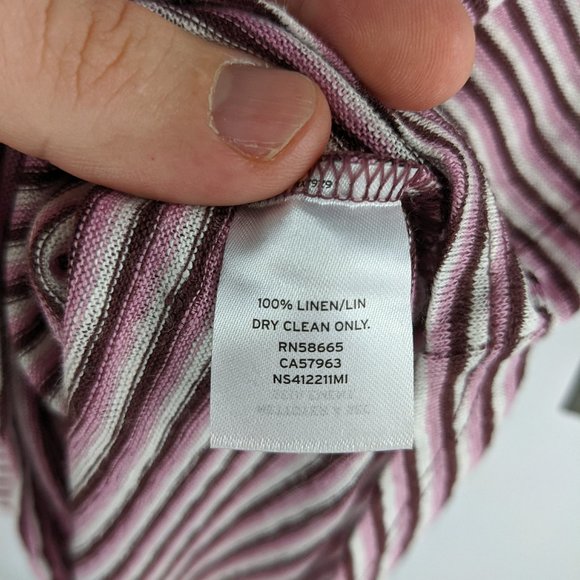 NWT Nordstrom Signature Striped Linen T-shirt Sz M - Picture 7 of 7